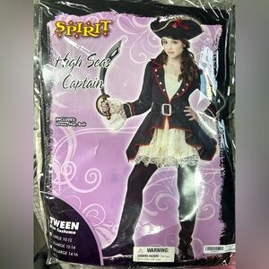 Spirit Halloween High Seas Captain Tween Costume - Black, White and Red